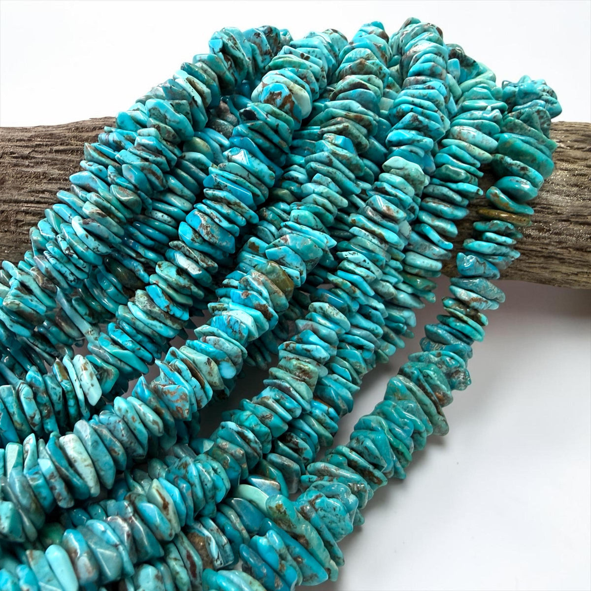 10-12mm Cornflake Arizona Kingman Turquoise Beads (Robin-Egg Color) Untreated with No Dye or Color Enhancement - Flat Freeform (SKU#407)