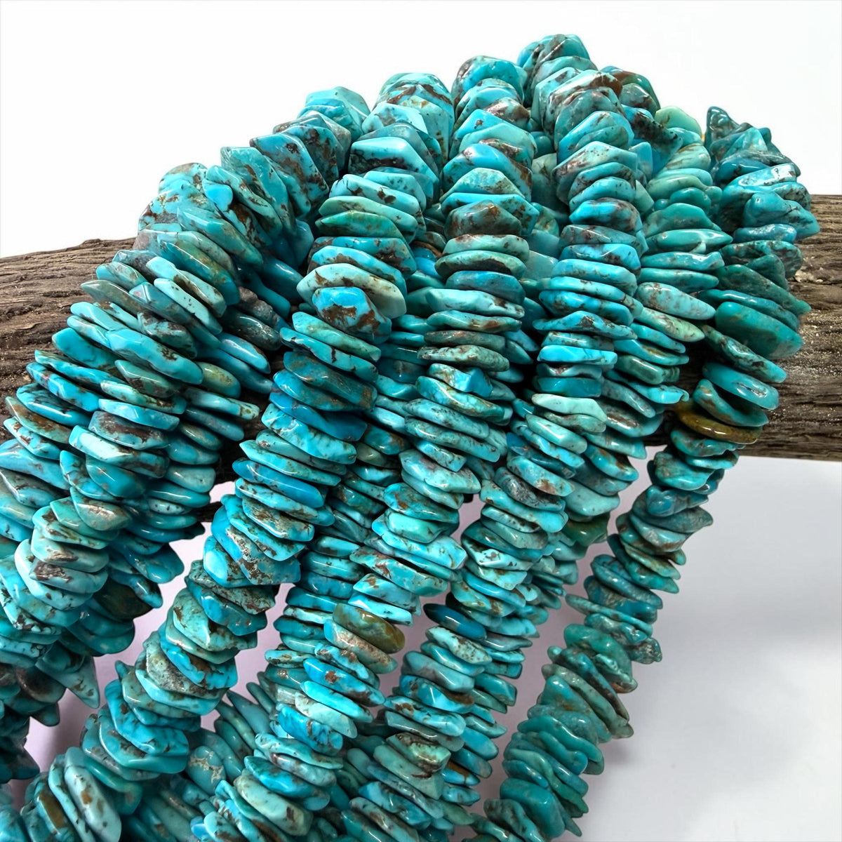 10-12mm Cornflake Arizona Kingman Turquoise Beads (Robin-Egg Color) Untreated with No Dye or Color Enhancement - Flat Freeform (SKU#407)