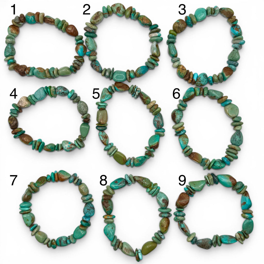 One-of-a-King Natural Turquoise Beads - Untreated with No Dye or Color Enhancement - 10-12mm Freeform Bracelet #B216