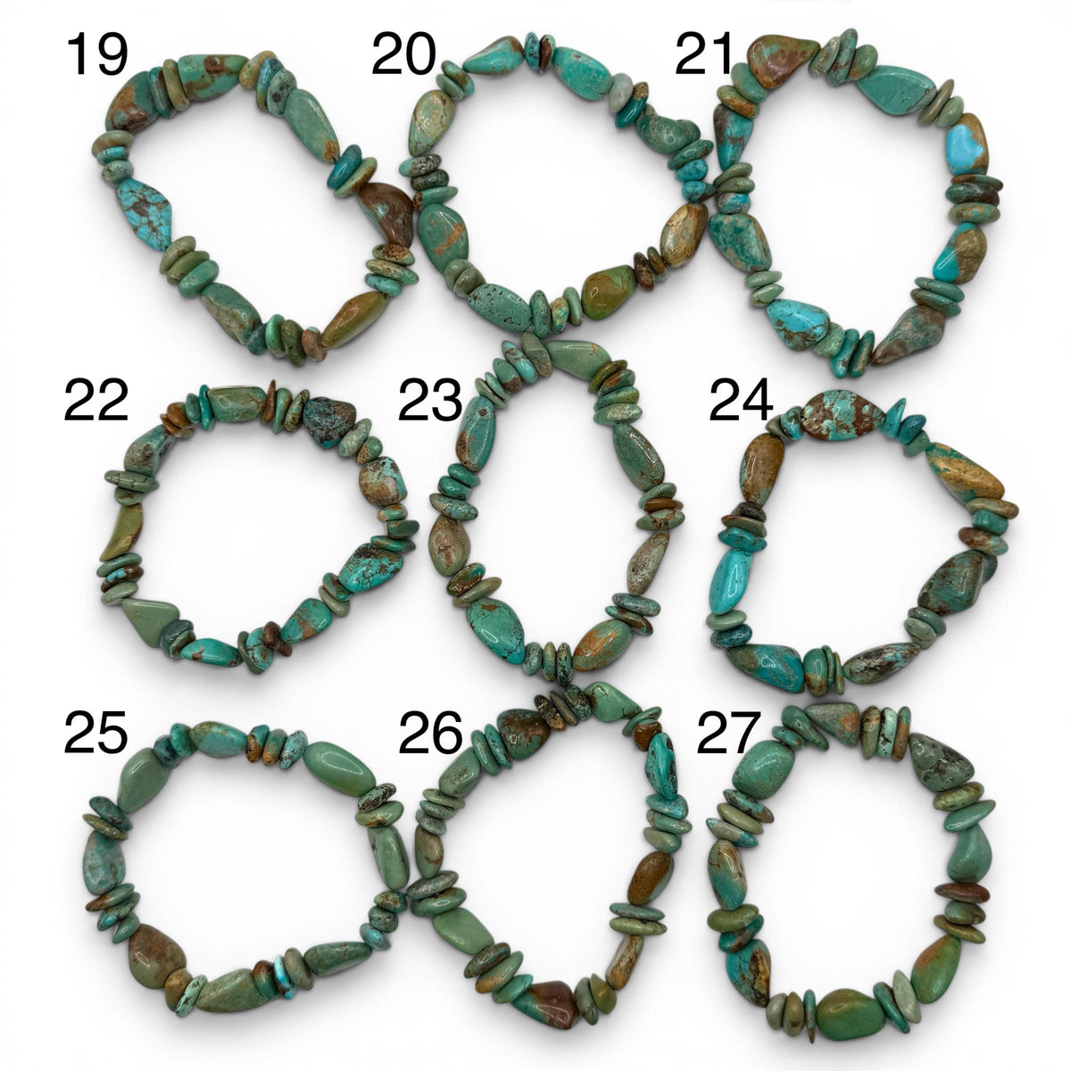 One-of-a-King Natural Turquoise Beads - Untreated with No Dye or Color Enhancement - 10-12mm Freeform Bracelet #B216