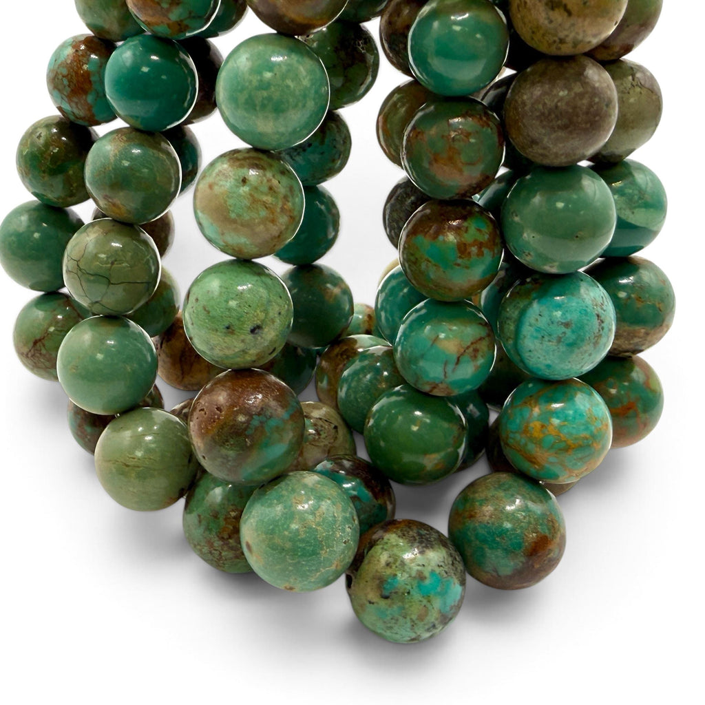 Graduated Turquoise Beads with Gorgeous Matrix - Untreated with No Dye or Color Enhancement - Smooth Round 4-14mm SKU#B522