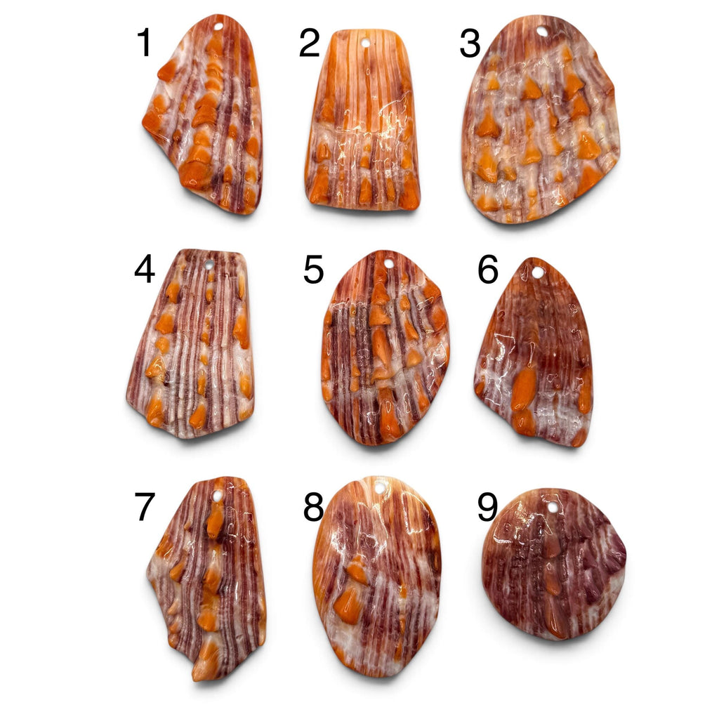 Sunset Spiny Oyster Shell Pendant Bead Sea of Cortez - One of a Kind - Unique Organic Texture - Men's Jewelry - Large 40-60mm SKU#B215