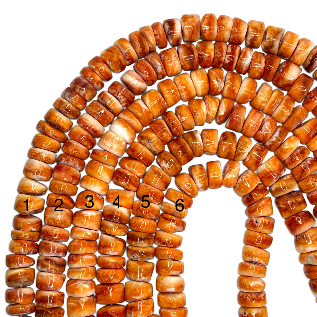 14mm Large Spiny Oyster Shell Beads- 100% Natural Color - Jewelry Making Supplies - Gigantic Heishi Rondelle