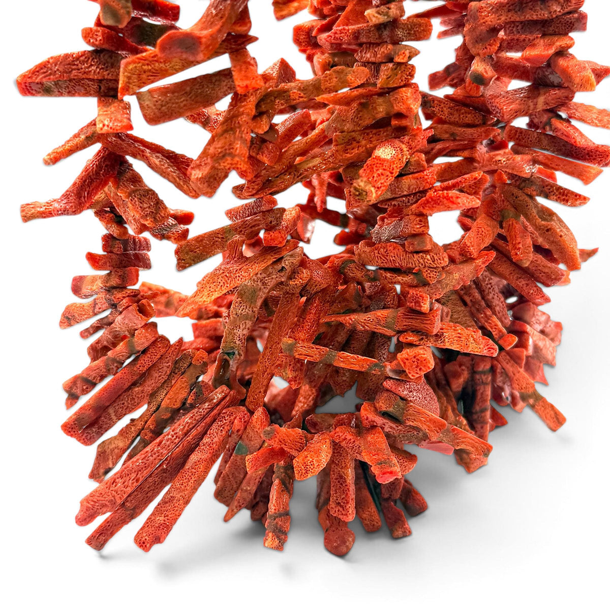 12-40mm Graduated Darkest Red Sponge Coral Beads - Indonesian Reef Origin - Natural Color Rough Cut - Freeform Top-Drilled Sticks #B218
