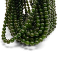 Dark B.C Nephrite Jade From Canada (British Columbia) Natural Color - Smooth Round 6mm #B322