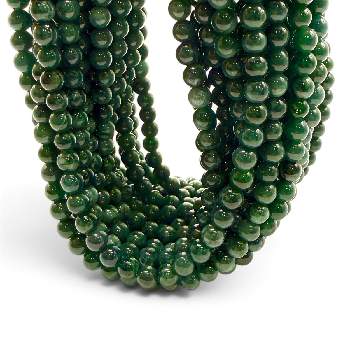 Darkest Guatemala Jade Beads - Motagua Region of Guatemala - AAA Natural Color - Smooth Round 4mm B103