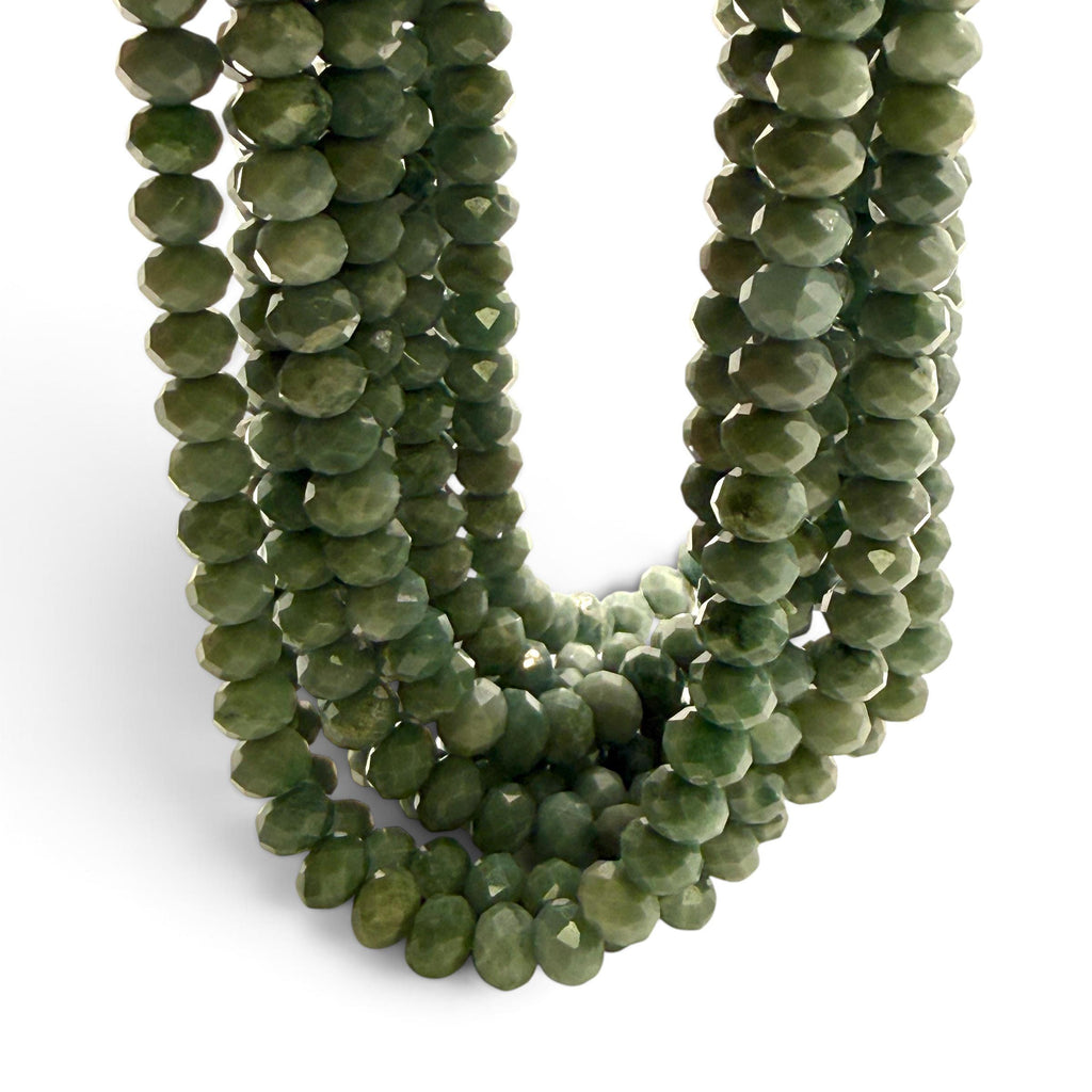 Royal Guatemala Jade Beads - Sourced From the Motagua Region of Guatemala - Faceted Rondelle 8mm #B108