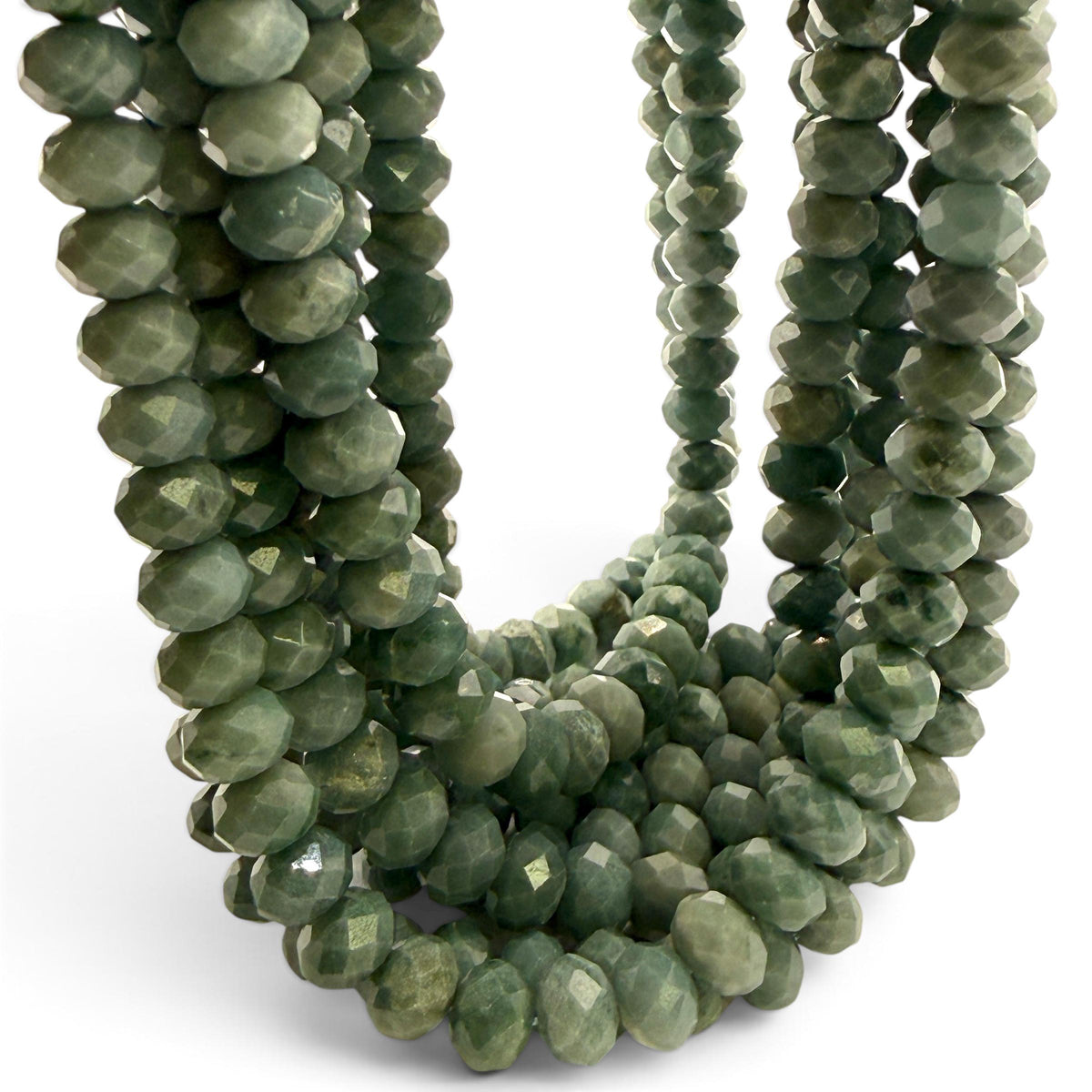 Royal Guatemala Jade Beads - Sourced From the Motagua Region of Guatemala - Faceted Rondelle 8mm #B108