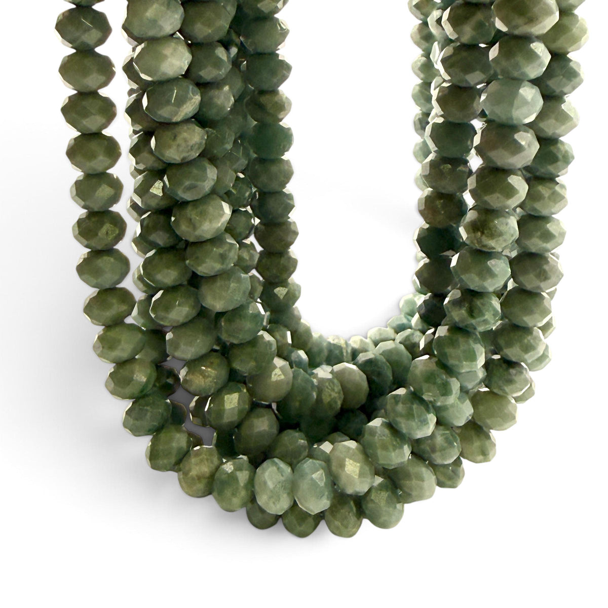 Royal Guatemala Jade Beads - Sourced From the Motagua Region of Guatemala - Faceted Rondelle 8mm #B108