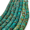 Spider-Web Arizona Kingman Turquoise Beads with Gorgeous Matrix  - Untreated with No Dye or Color Enhancement - Heishi 10mm SKU#B510