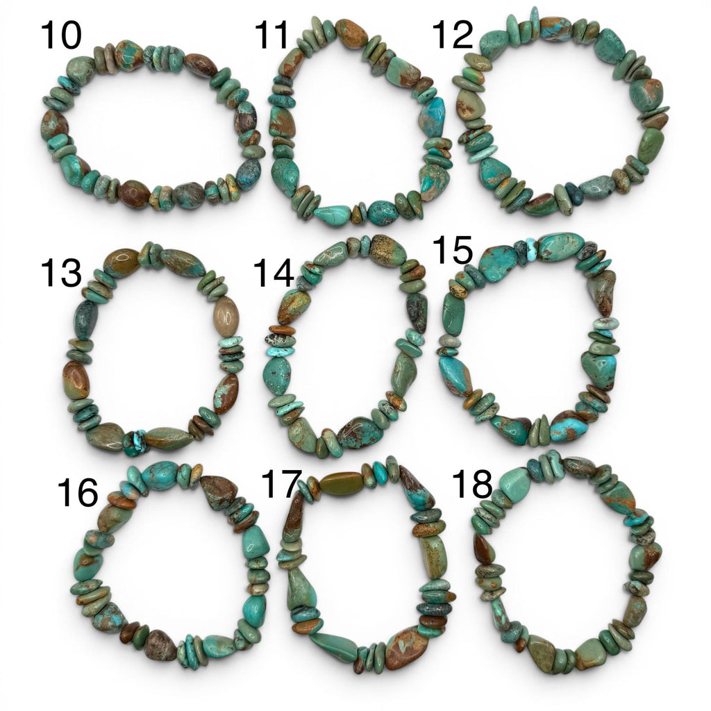 One-of-a-King Natural Turquoise Beads - Untreated with No Dye or Color Enhancement - 10-12mm Freeform Bracelet #B216