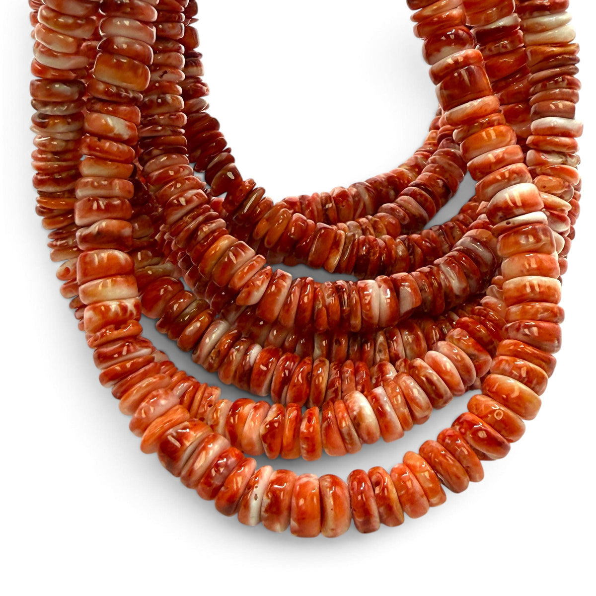 Dark Red Spiny Oyster Shell Beads Mexico - Native American Style - Men's Jewelry Making Supply -  Freeform Heishi 8mm #A112