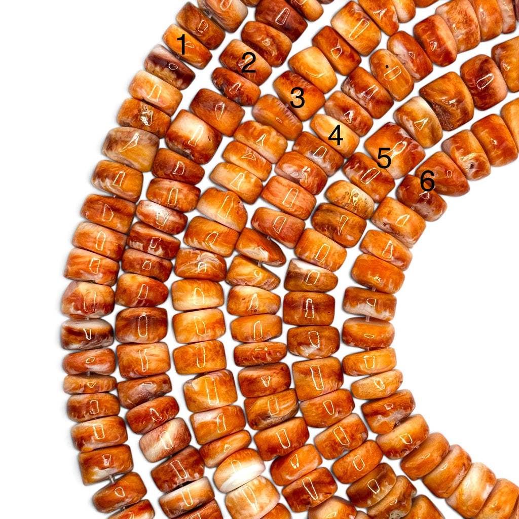 14mm Large Spiny Oyster Shell Beads- 100% Natural Color - Jewelry Making Supplies - Gigantic Heishi Rondelle