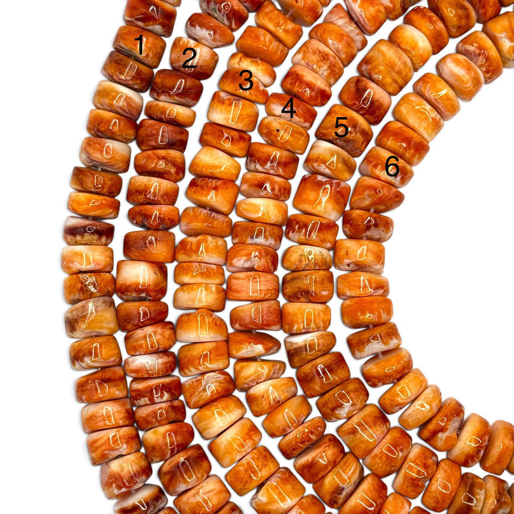 14mm Large Spiny Oyster Shell Beads- 100% Natural Color - Jewelry Making Supplies - Gigantic Heishi Rondelle
