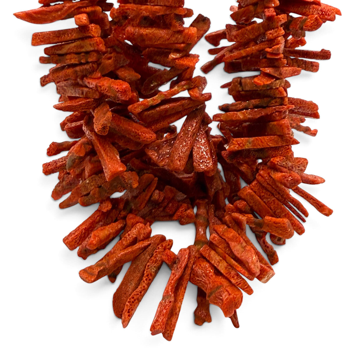 12-40mm Graduated Darkest Red Sponge Coral Beads - Indonesian Reef Origin - Natural Color Rough Cut - Freeform Top-Drilled Sticks #B218