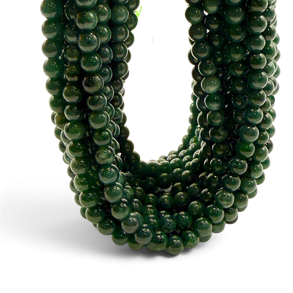 Darkest Guatemala Jade Beads - Motagua Region of Guatemala - AAA Natural Color - Smooth Round 4mm B103