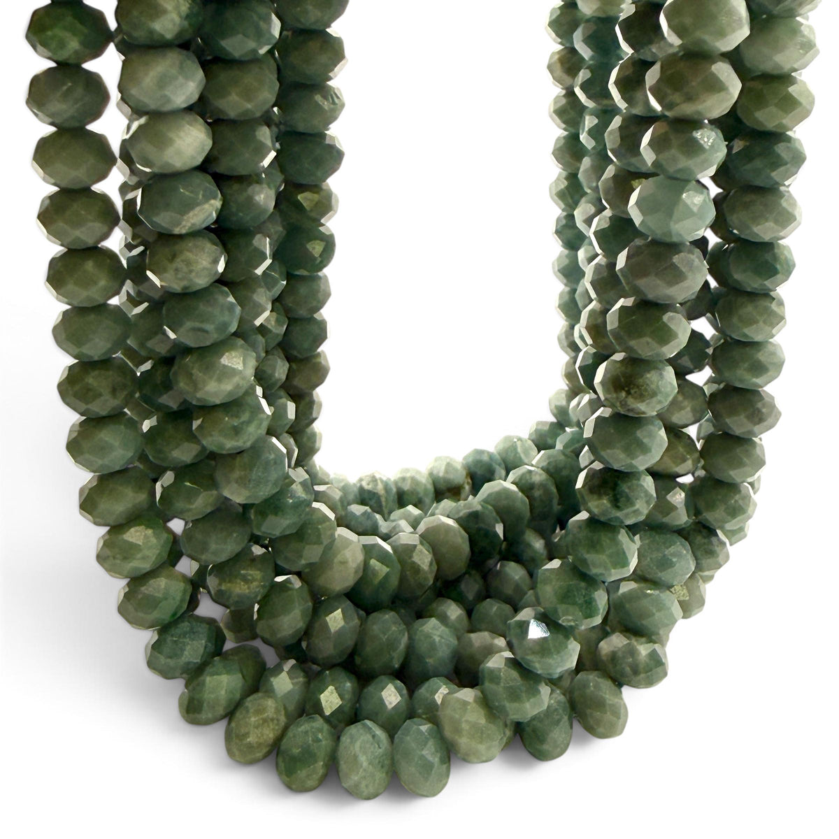 Royal Guatemala Jade Beads - Sourced From the Motagua Region of Guatemala - Faceted Rondelle 8mm #B108
