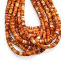 Orange Spiny Oyster Shell Beads Mexico - Native American Style - Men's Jewelry Making Supply - Multicolor Smooth Heishi 5mm #A111