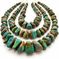 Gigantic Graduated Turquoise Beads - Earthy Green & Brown with Matrix - Untreated with No Dye - Rough Cut Freeform Nugget 18-30mm SKU#B108