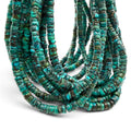 Dark Blue Hubei Turquoise Beads with Spiderweb Matrix - Untreated with No Dye or Color Enhancement - Freeform Heishi 5mm SKU#B109
