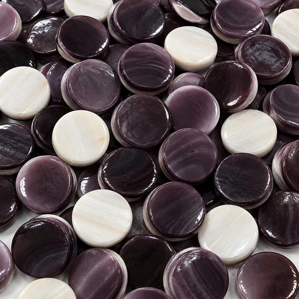Extra Dark Wampum Shell Beads From USA (Rare Color) Native American Style - Men's Jewelry - Smooth Coin 12mm #B413