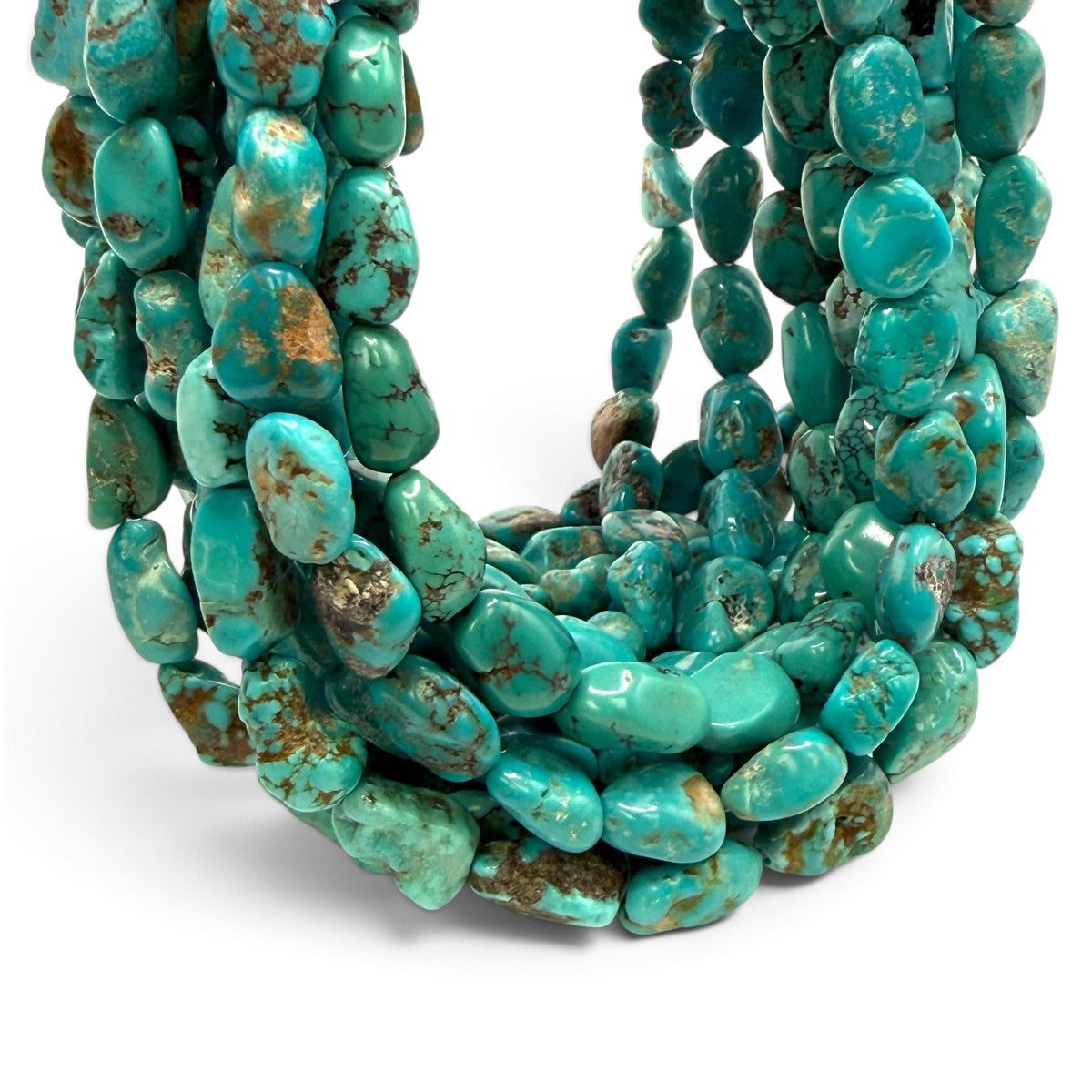 Arizona Kingman Turquoise Beads USA Authentic - Never Dyed or Color Enhancement - Rough-Cut Freeform Nugget Approx. 8X10mm SKU#A115