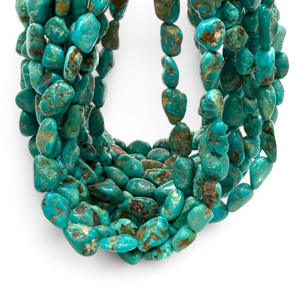 Arizona Kingman Turquoise Beads USA Authentic - Never Dyed or Color Enhancement - Rough-Cut Freeform Nugget Approx. 8X10mm SKU#A115