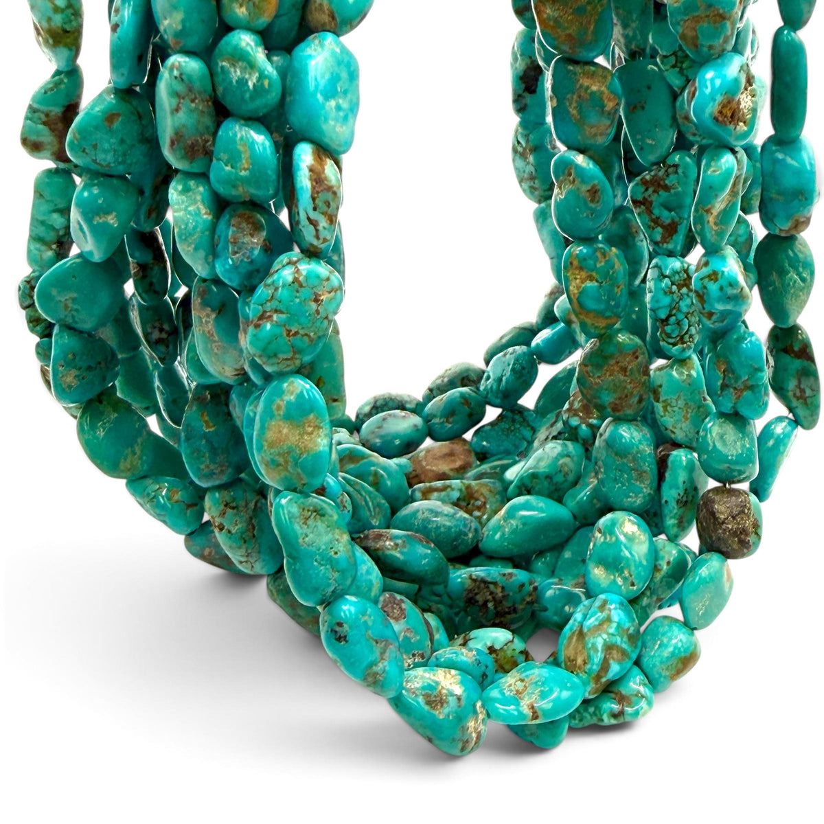 Arizona Kingman Turquoise Beads USA Authentic - Never Dyed or Color Enhancement - Rough-Cut Freeform Nugget Approx. 8X10mm SKU#A115