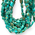 Arizona Kingman Turquoise Beads USA Authentic - Never Dyed or Color Enhancement - Rough-Cut Freeform Nugget Approx. 8X10mm SKU#A115