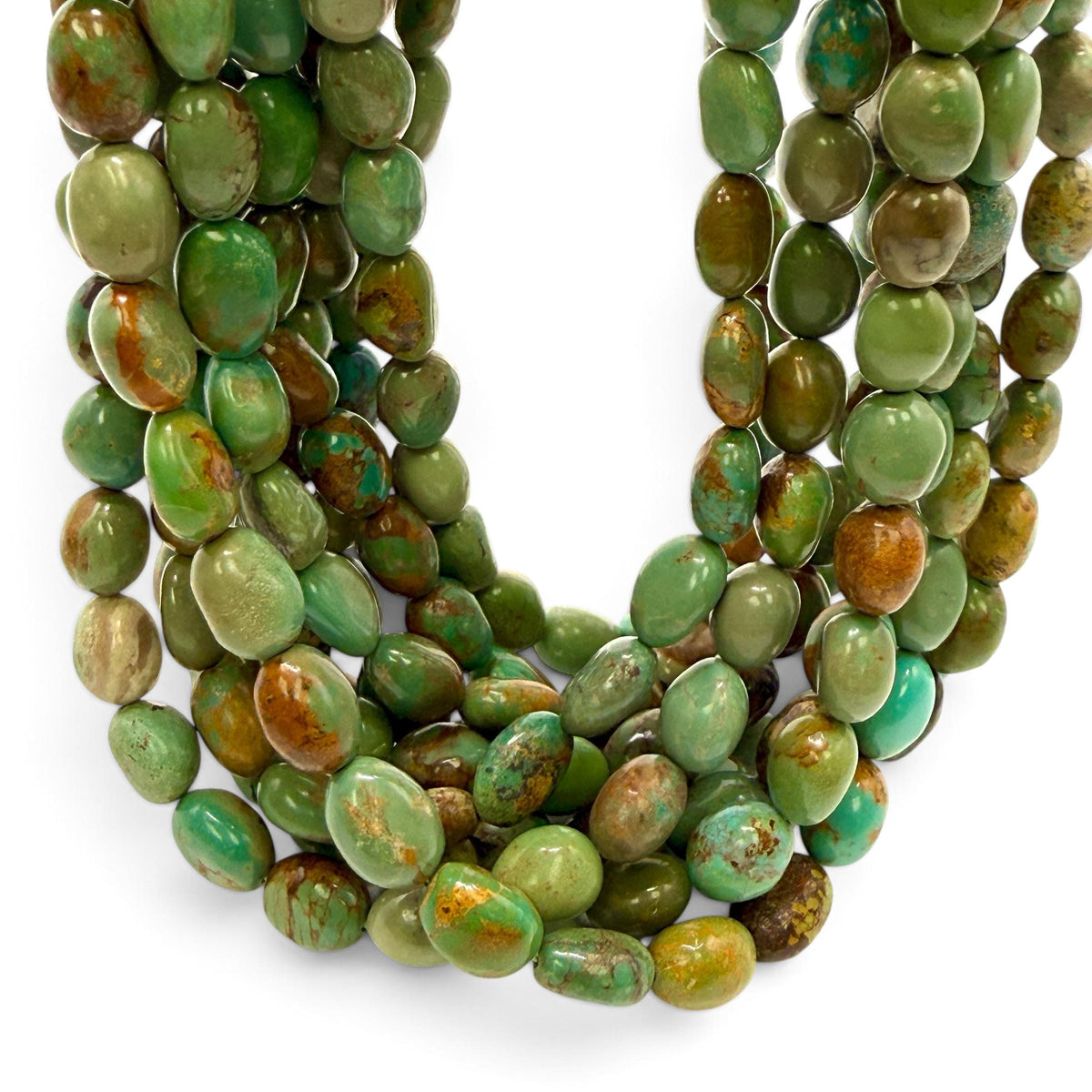 Multicolor Turquoise Beads with Golden Matrix - Never Dyed or Color Enhancement - Freeform Tumbled Pebble Nugget Approx. 6X10mm SKU#A117