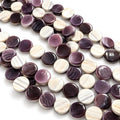 Extra Dark Wampum Shell Beads From USA (Rare Color) Native American Style - Men's Jewelry - Smooth Coin 12mm #B413