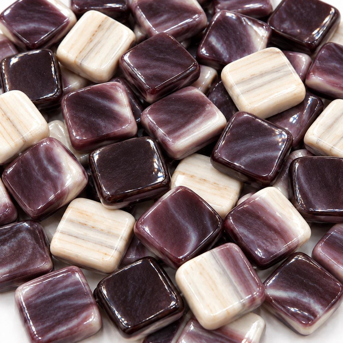 Extra Dark Wampum Shell Beads From USA (Rare Color) Native American Style - Men's Jewelry - Smooth Square 10mm #B412
