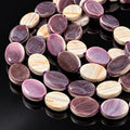 Extra Dark Wampum Shell Beads From USA (Rare Color) Native American Style - Men's Jewelry - Smooth Oval 12X16mm #B415