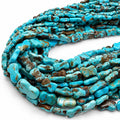 Dog Bone Arizona Turquoise Beads with Brown Matrix - Untreated with No Dye or Color Enhancement - 8X12mm SKU#A126